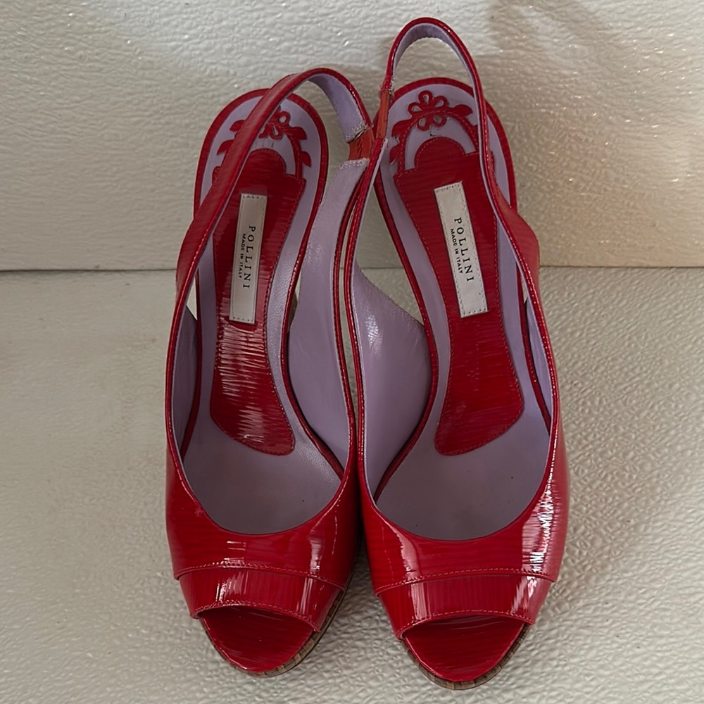 Pollini Red Women's Slingback Heels